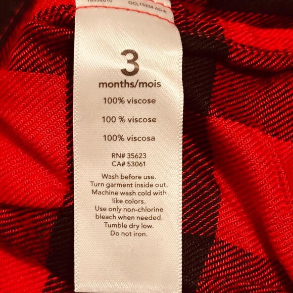 Carter’s Baby Girl 2-Piece Buffalo Plaid Top & Corduroy Pants Set 3M - Picture 5 of 6